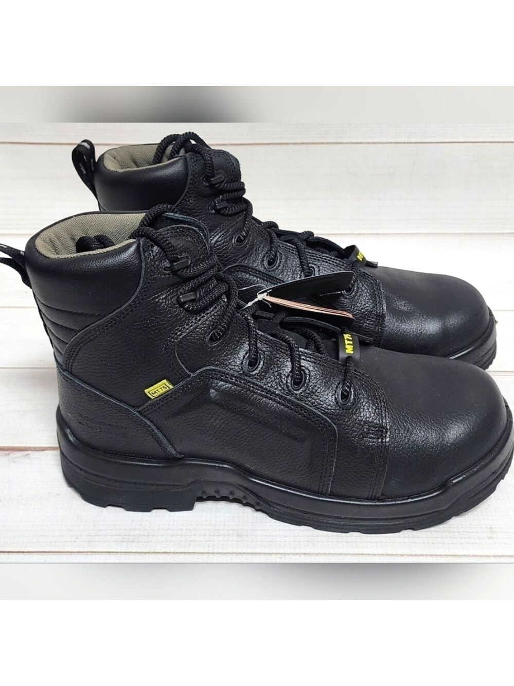 New Rockport Black 6" Lace to Toe Black Work Boot Size 10.5